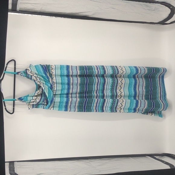 Allison Brittney Woman's Multicolored Crossover- Front Empire Waist Maxi Dress - Picture 3 of 5